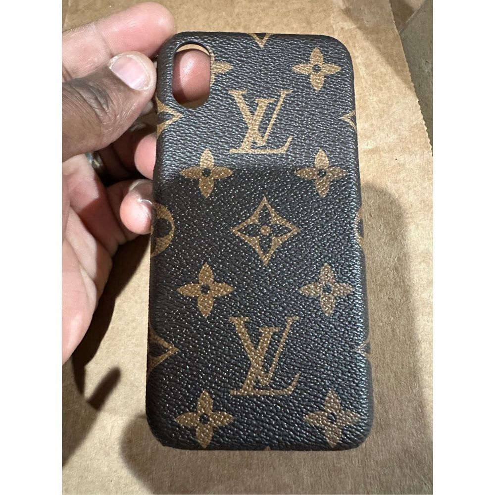 Louis Vuitton iPhone X case. Brown and gold.
